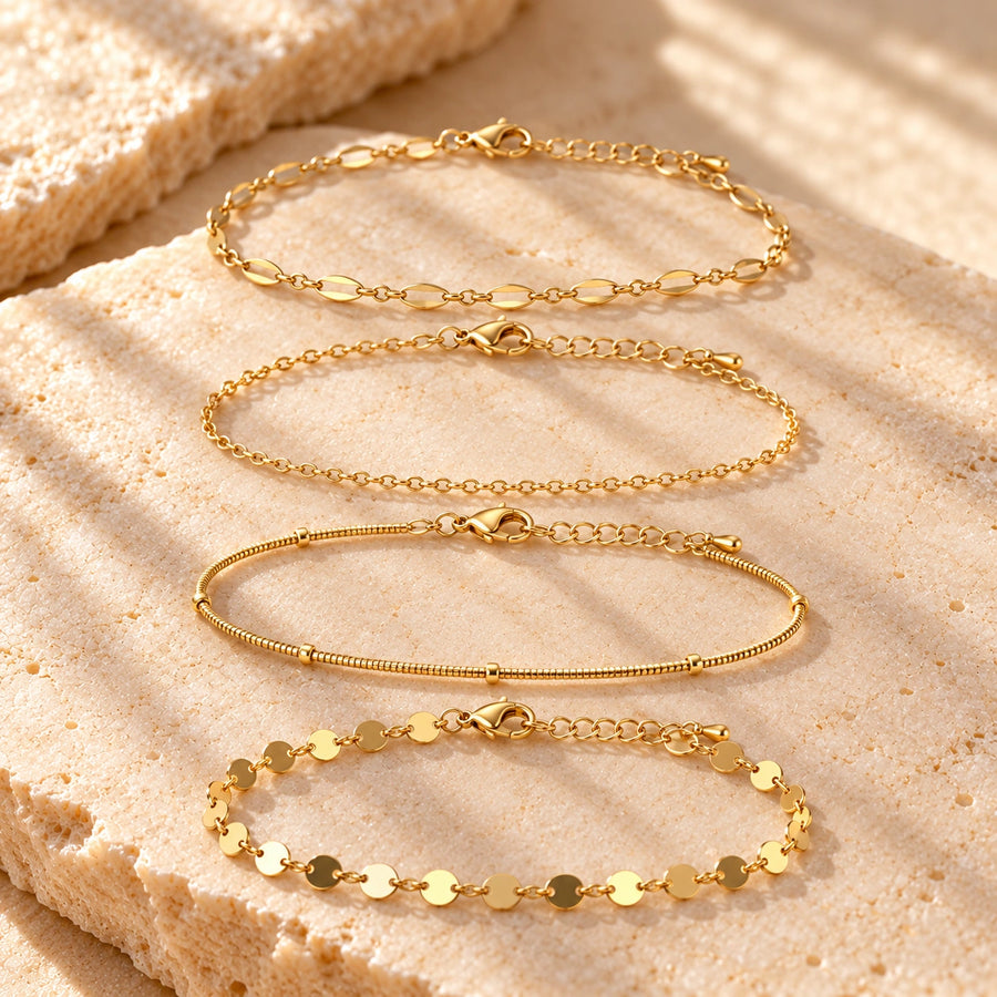 Generated concept artwork for Disc Chain Bracelet Set; illustrative only, not an exact product photograph