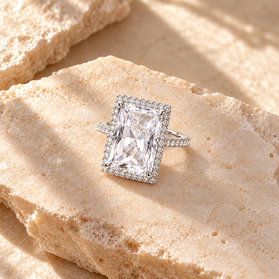 Generated concept artwork for Bright Rectangular Eye Catching Ring; illustrative only, not an exact product photograph