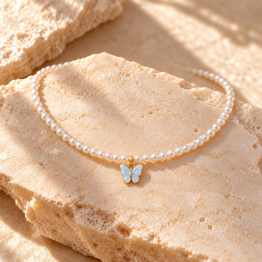 Generated concept artwork for Elegant White Pearl Choker Small Necklace; illustrative only, not an exact product photograph
