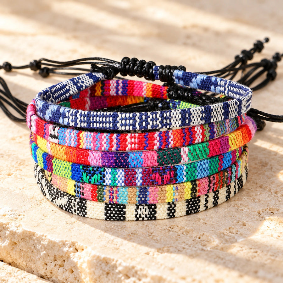 Generated concept artwork for Hand Woven Rainbow Color Anklet Bracelet; illustrative only, not an exact product photograph
