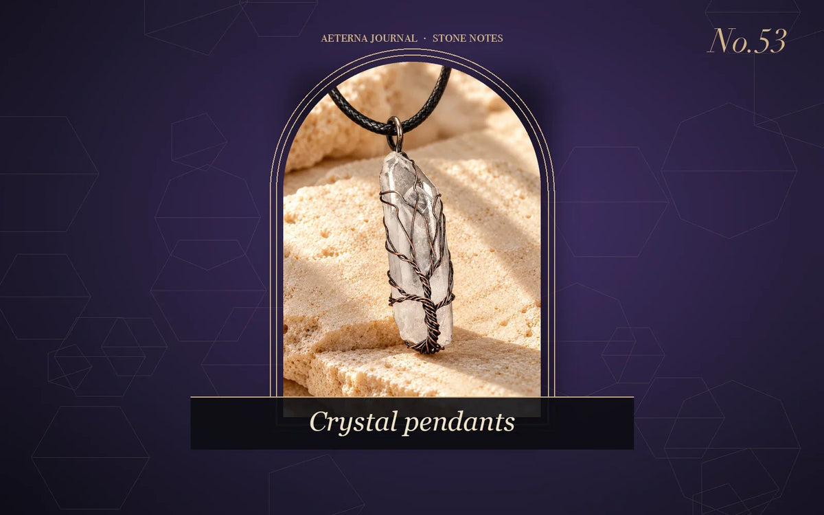Raw crystal pendant on a chain