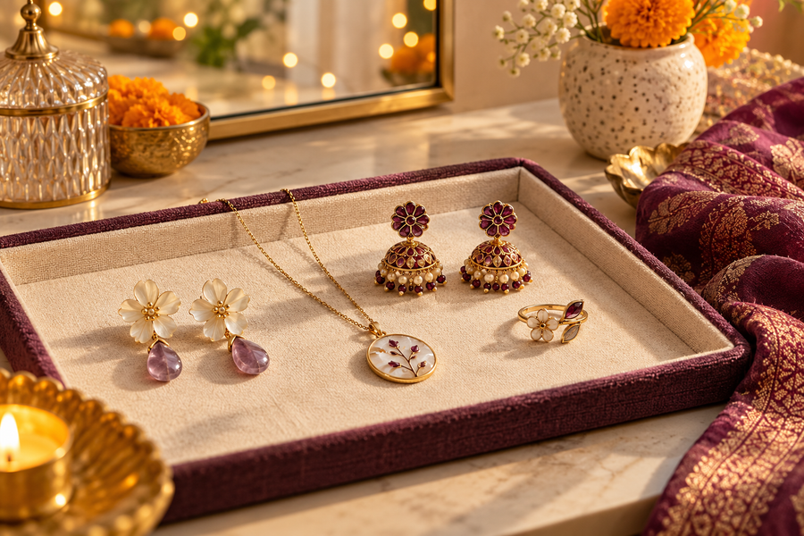 Editorial image illustrating dhanteras jewellery shopping checklist for fashion jewellery
