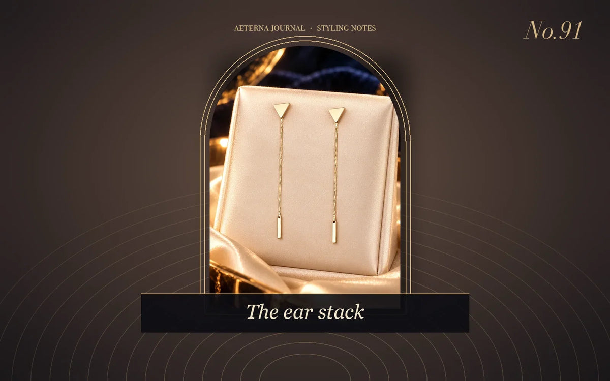 Pair of fine gold-tone threader earrings with bar drops