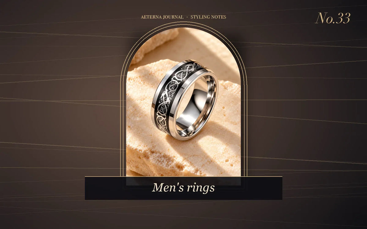 Dragon pattern stainless steel men's ring