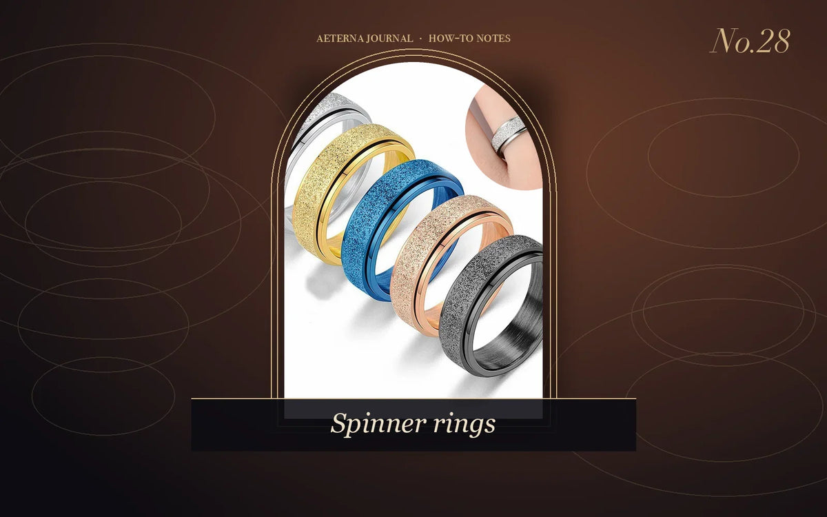 Spinner ring with a rotating rainbow outer band