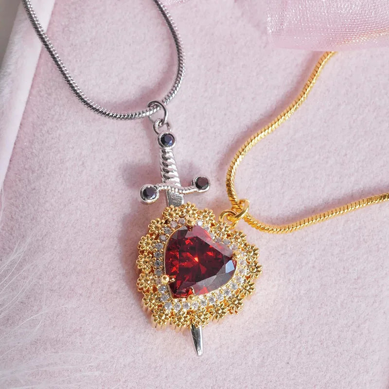 Gothic One Arrow Through Heart Necklace supplier gallery image 4