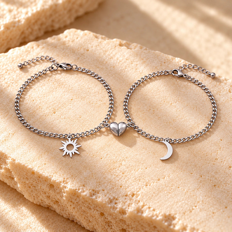 Generated concept artwork for Solstice Couple Bracelet Set; illustrative only, not an exact product photograph