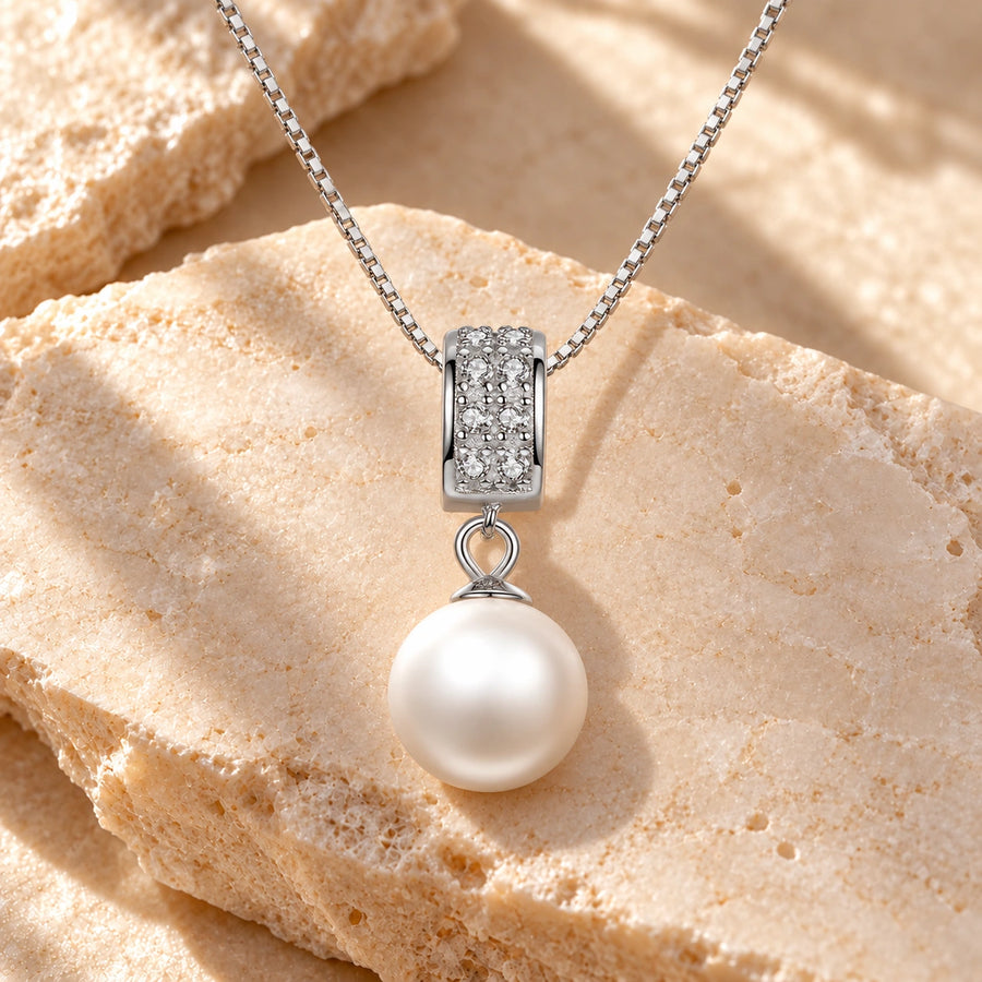 Generated concept artwork for Simulated Pearl Long Chain Necklace; illustrative only, not an exact product photograph