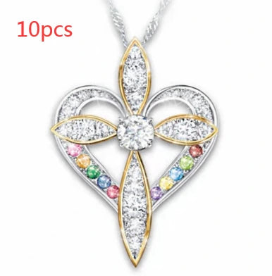 Love Heart Shaped Cross Necklace supplier gallery image 13