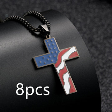 Flag Cross Pendant Necklace supplier gallery image 13