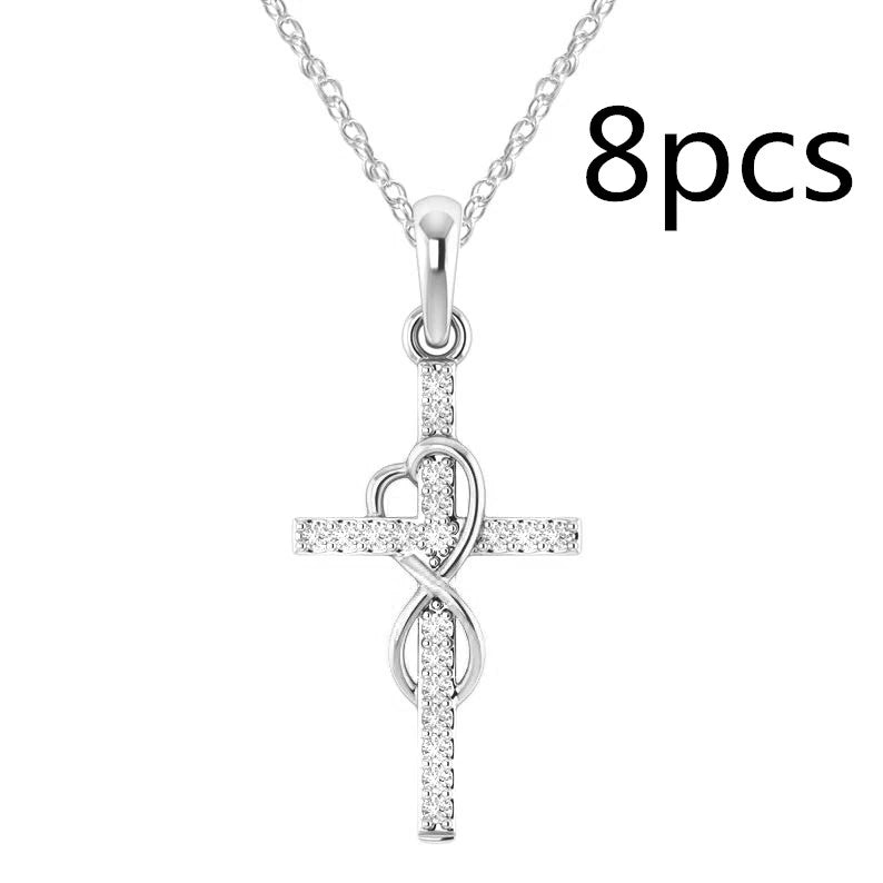 Crystal-Set Cross Pendant Necklace supplier gallery image 18