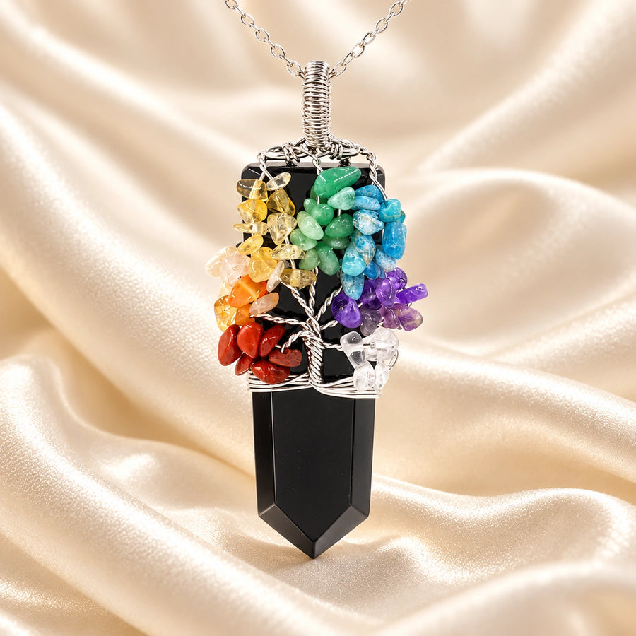 Generated concept artwork for Column Tree Life Winding Necklace; illustrative only, not an exact product photograph