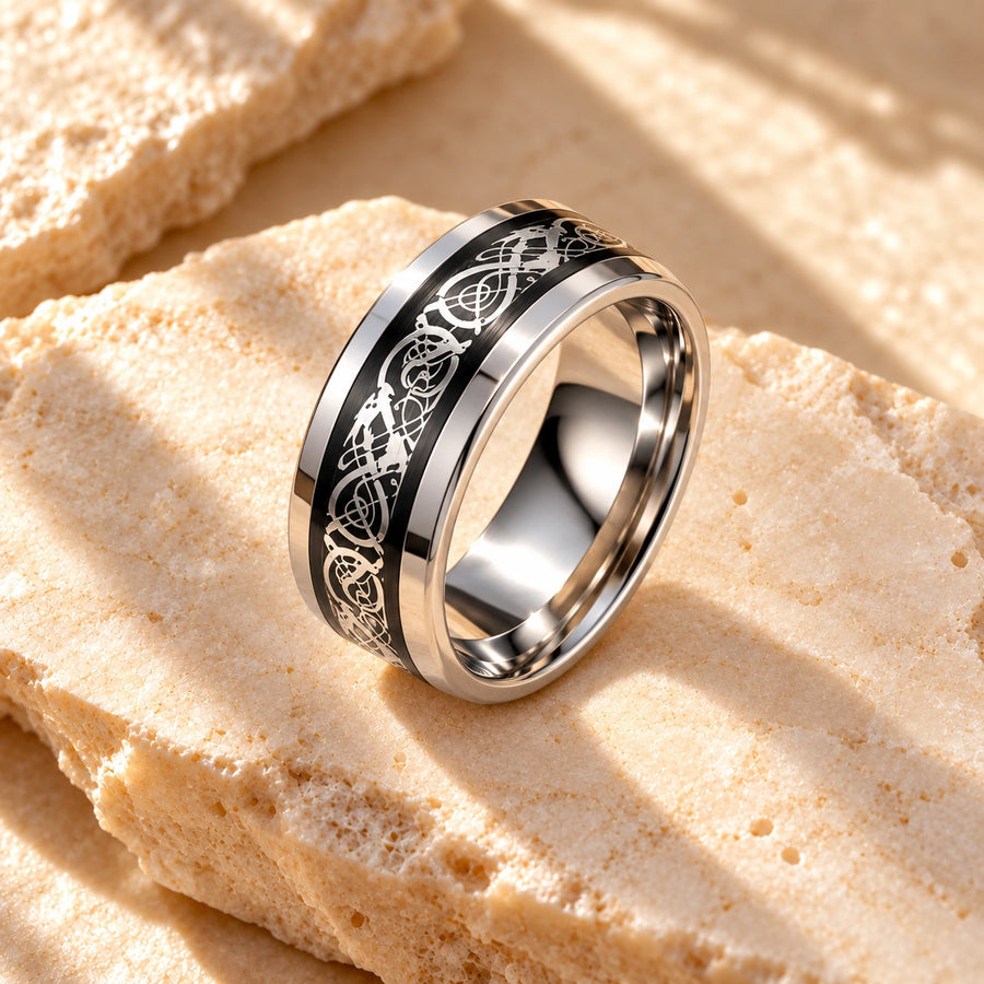 Generated concept artwork for Men's Dragon Pattern Ring; illustrative only, not an exact product photograph
