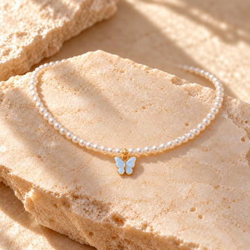 Generated concept artwork for Elegant White Pearl Choker Small Necklace; illustrative only, not an exact product photograph