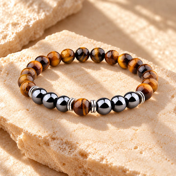 Tiger Eye & Obsidian Bead Bracelet: illustrative concept artwork, not a product photograph
