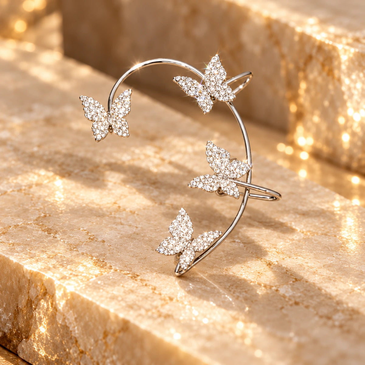Generated concept artwork for Butterfly Ear Clip Ear Hook Earrings; illustrative only, not an exact product photograph