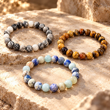 Matte 10 mm Stone Bead Couple Bracelets: illustrative concept artwork, not a product photograph