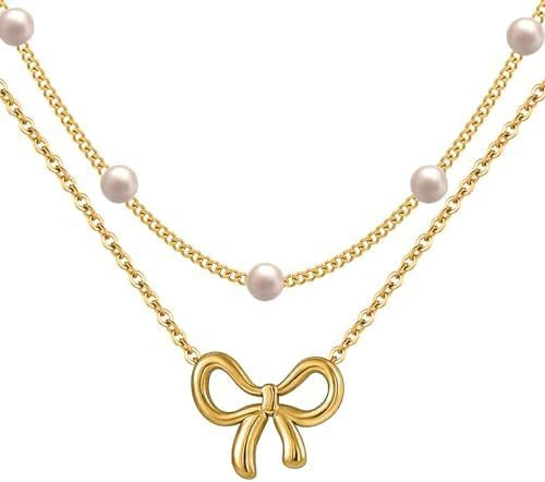 Pearl Double Layer Choker Gold Necklace supplier gallery image 7