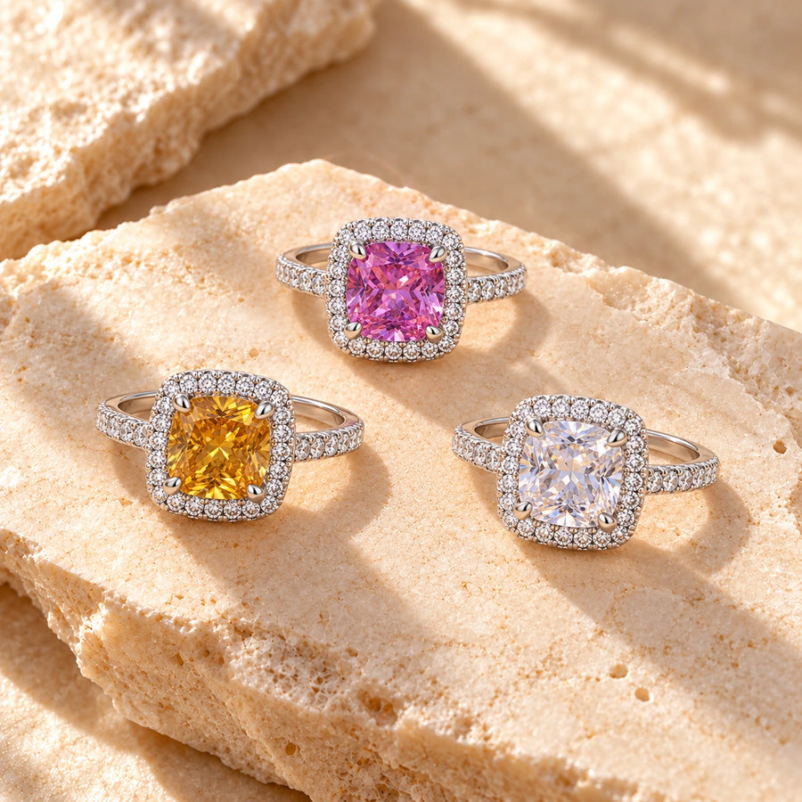Generated concept artwork for Multicolor Charm Cubic Zirconia T Ring; illustrative only, not an exact product photograph