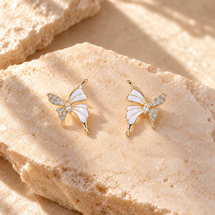 Generated concept artwork for Dripped Butterflies Stud Sweet Everyday Earrings; illustrative only, not an exact product photograph