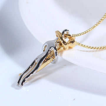 Love Hug Unisex Couple Chain Necklace supplier gallery image 4
