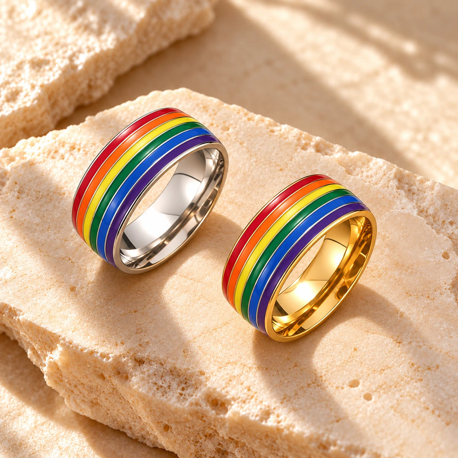 Rainbow Pride Ring: illustrative concept artwork, not a product photograph