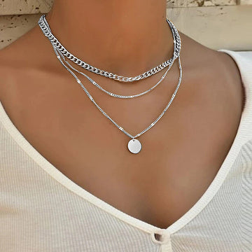 Multilayer Disc Chains Personality Necklace supplier gallery image 8