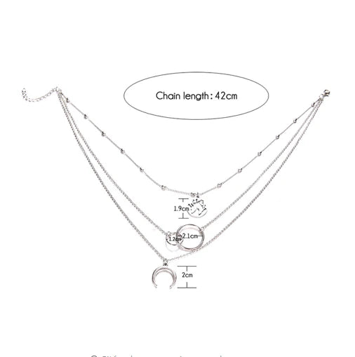 Fashionable Multilayer Boho Moon Map Necklace supplier gallery image 4