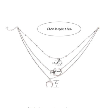 Fashionable Multilayer Boho Moon Map Necklace supplier gallery image 4