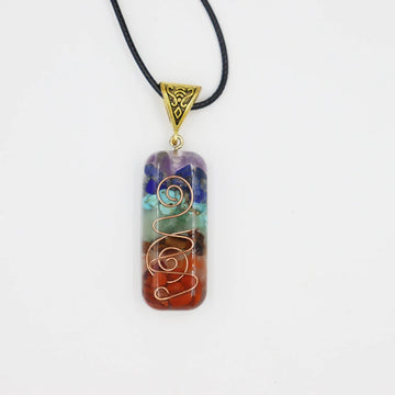 Seven Chakra Crystal Pendant Necklace, view 58