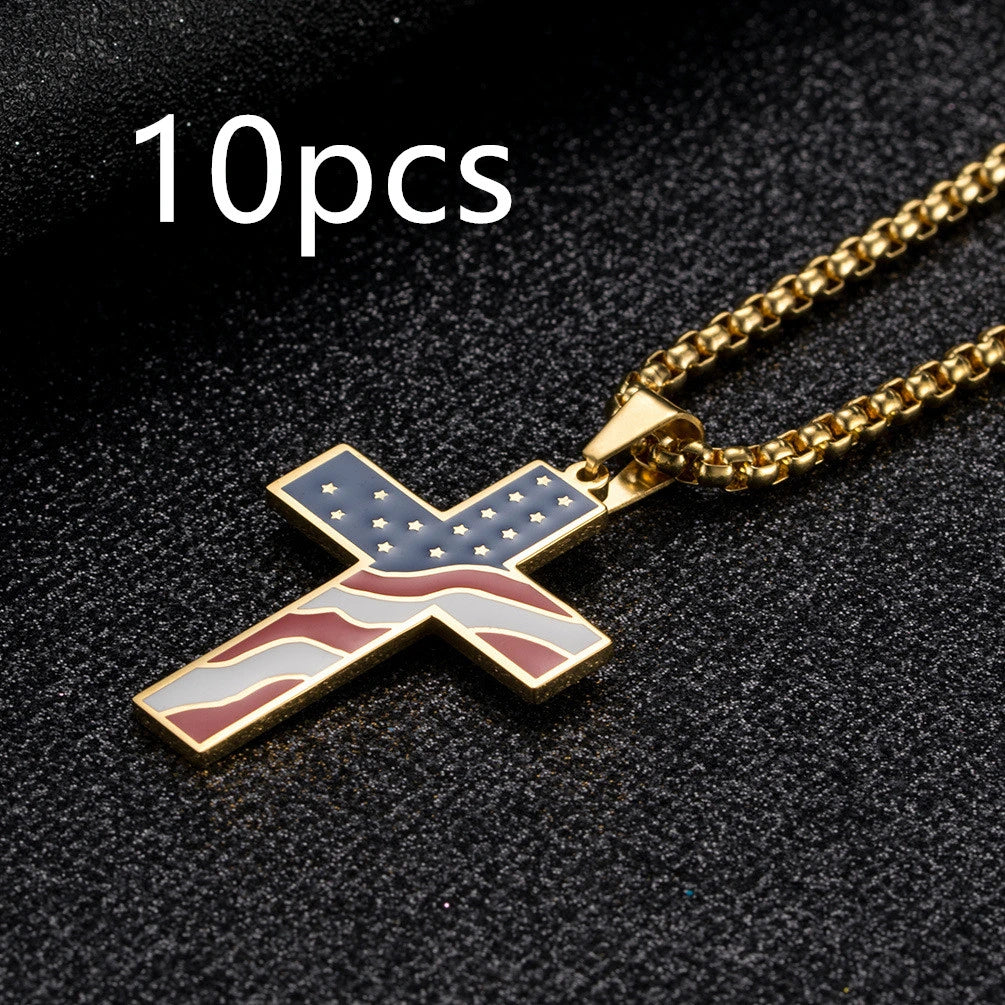 Flag Cross Pendant Necklace supplier gallery image 19
