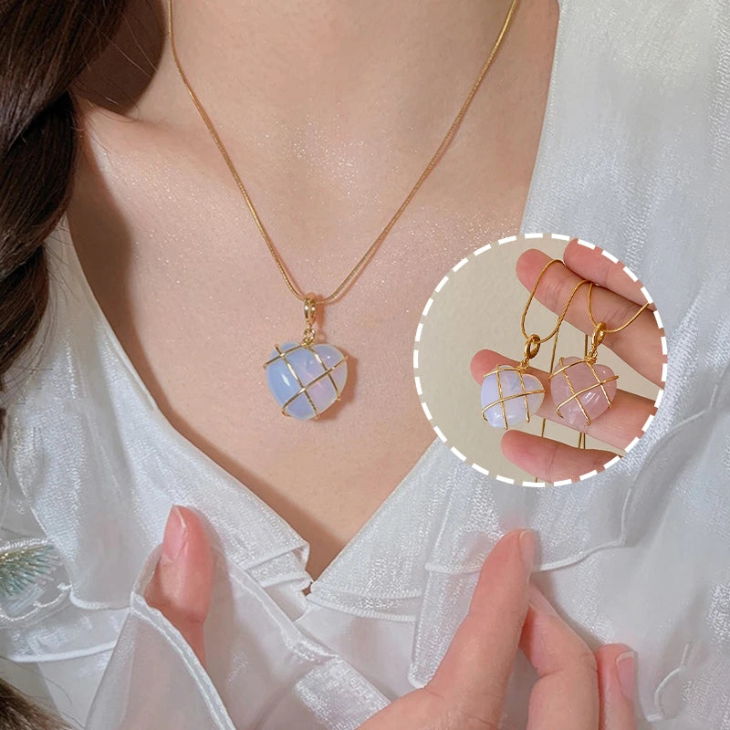 Moonstone Cartoon Princess Love Girl Necklace supplier gallery image 3