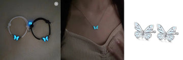 Blue Luminous Butterfly Glow Dark Necklace supplier gallery image 12