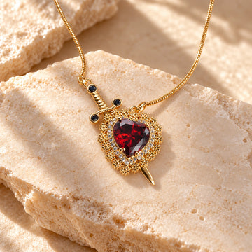 Generated concept artwork for Gothic One Arrow Through Heart Necklace; illustrative only, not an exact product photograph