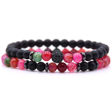6 mm Natural Stone Bead Bracelet, view 2