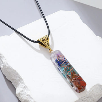 Seven Chakra Crystal Pendant Necklace, view 13