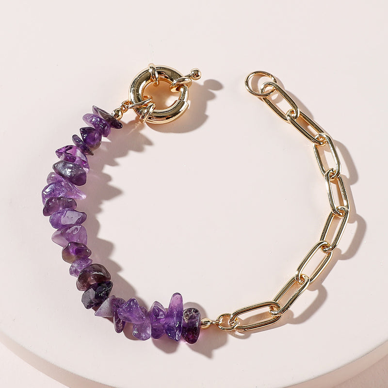 Raw Amethyst Chain Bracelet, view 1