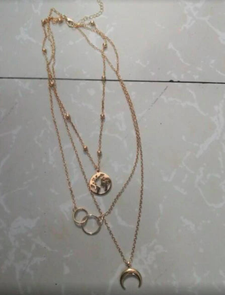 Fashionable Multilayer Boho Moon Map Necklace supplier gallery image 8
