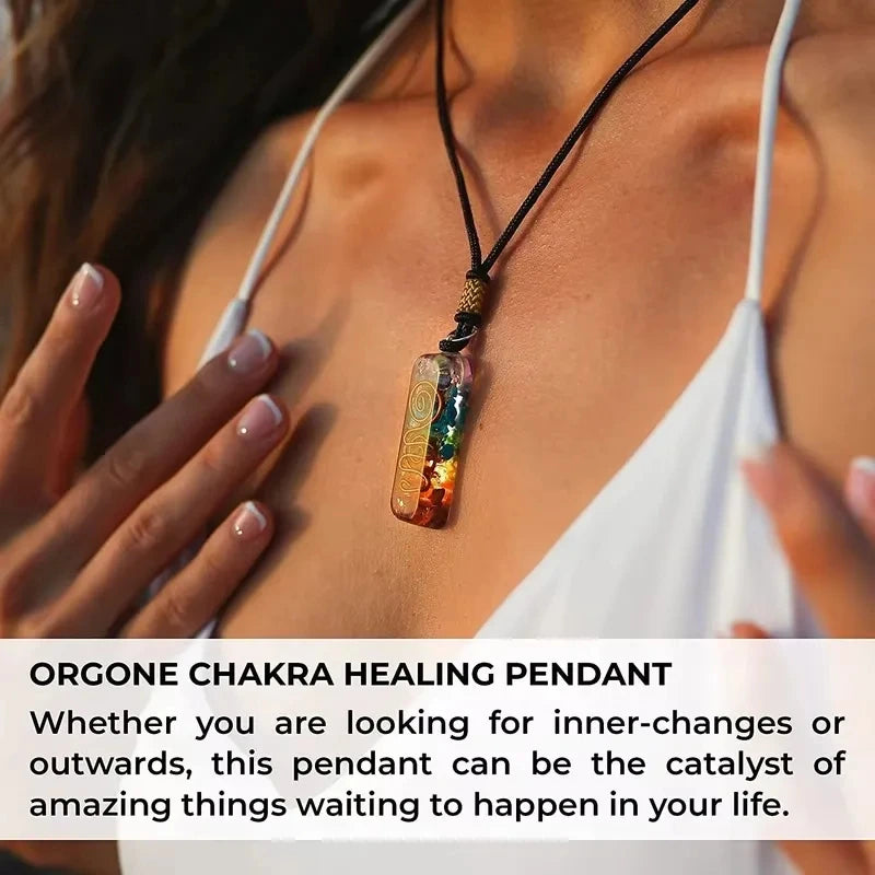 Seven Chakra Crystal Pendant Necklace, view 35