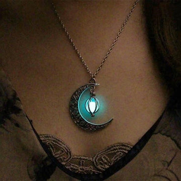 Glow-in-the-Dark Moon Pendant Necklace, view 13