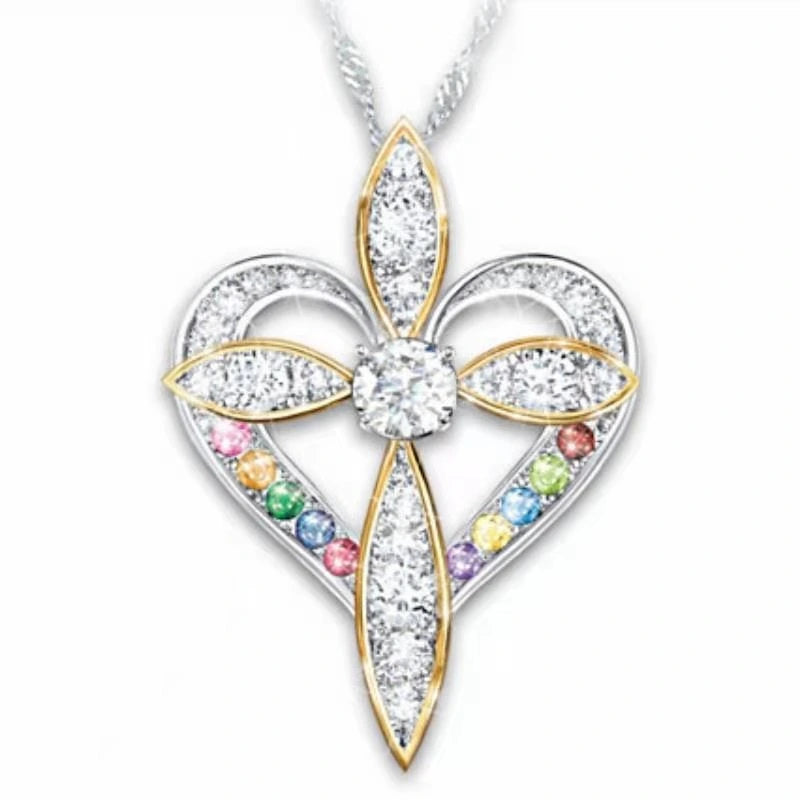 Love Heart Shaped Cross Necklace supplier gallery image 5