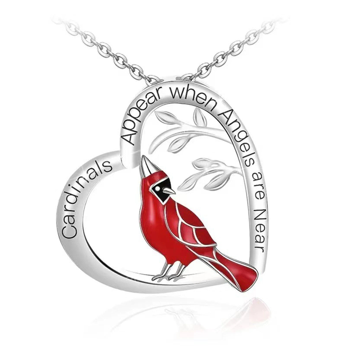 Creative Heart Shaped Cardinal Exquisite Necklace supplier gallery image 8