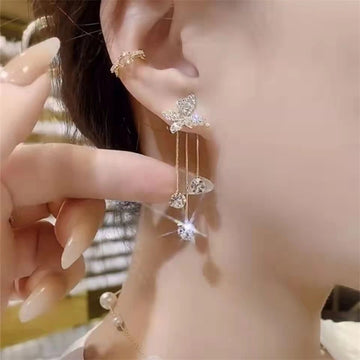 Shiny Butterfly Drop Dangle Elegant Earrings supplier gallery image 4
