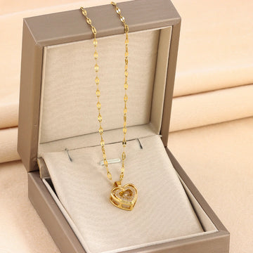 Double Layer Love Rhinestones Woman Necklace supplier gallery image 6