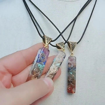 Seven Chakra Crystal Pendant Necklace, view 18
