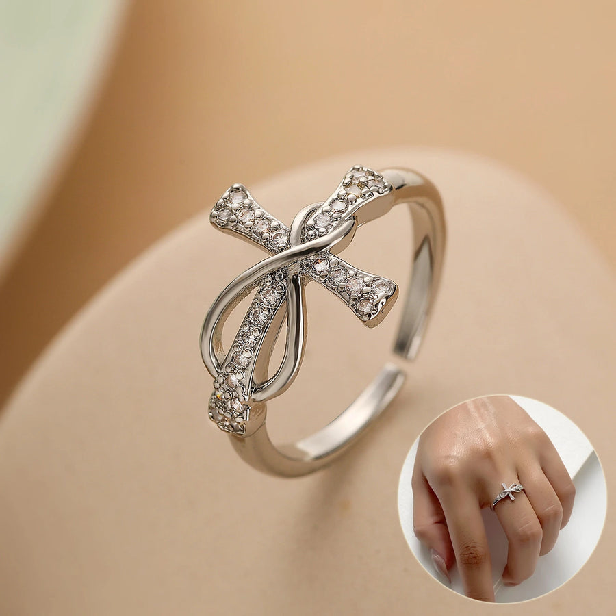 Colour-Block Cross Ring, view 1