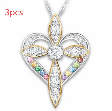 Love Heart Shaped Cross Necklace supplier gallery image 9
