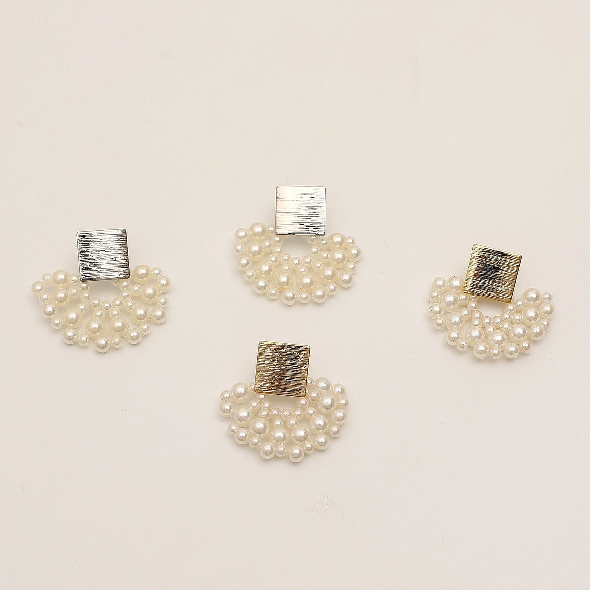 Handmade Pearl Woven Scalloped Pearl Earrings supplier gallery image 6