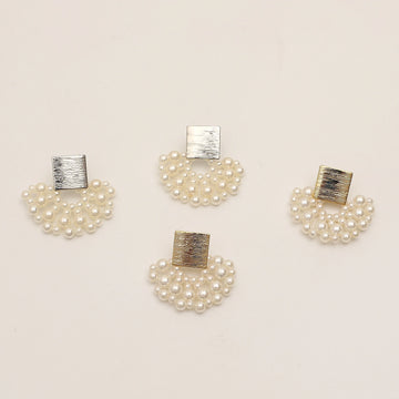 Handmade Pearl Woven Scalloped Pearl Earrings supplier gallery image 6