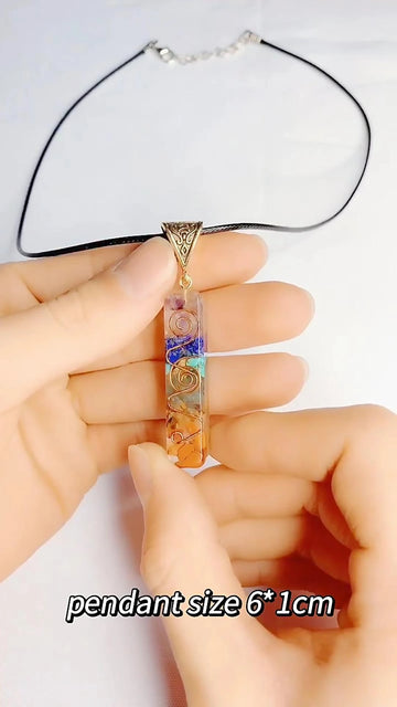 Seven Chakra Crystal Pendant Necklace, view 17